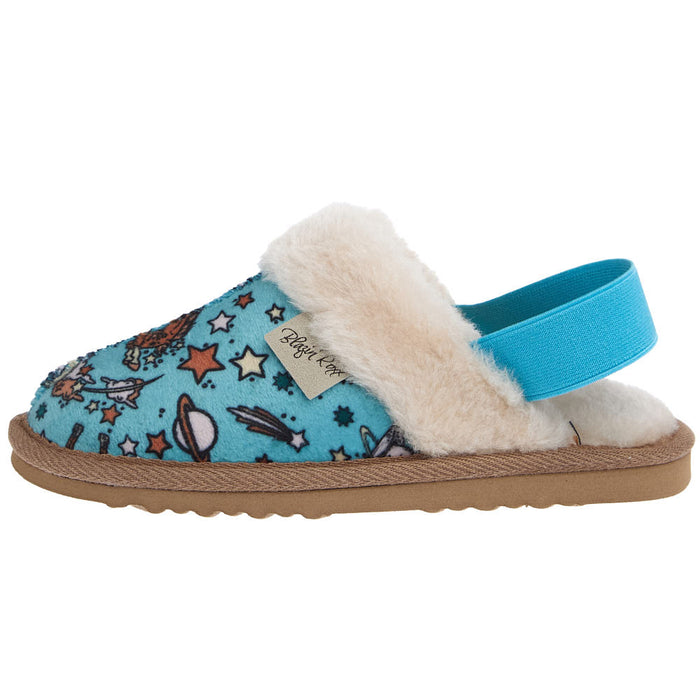 Blazin` Roxx Kid`s Kara Turquoise Western Print Slipper