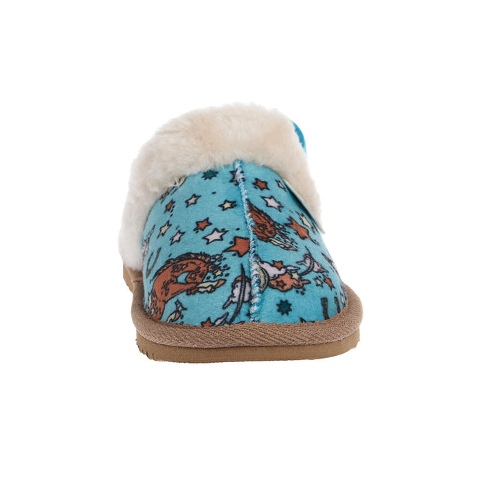 Blazin` Roxx Kid`s Kara Turquoise Western Print Slipper