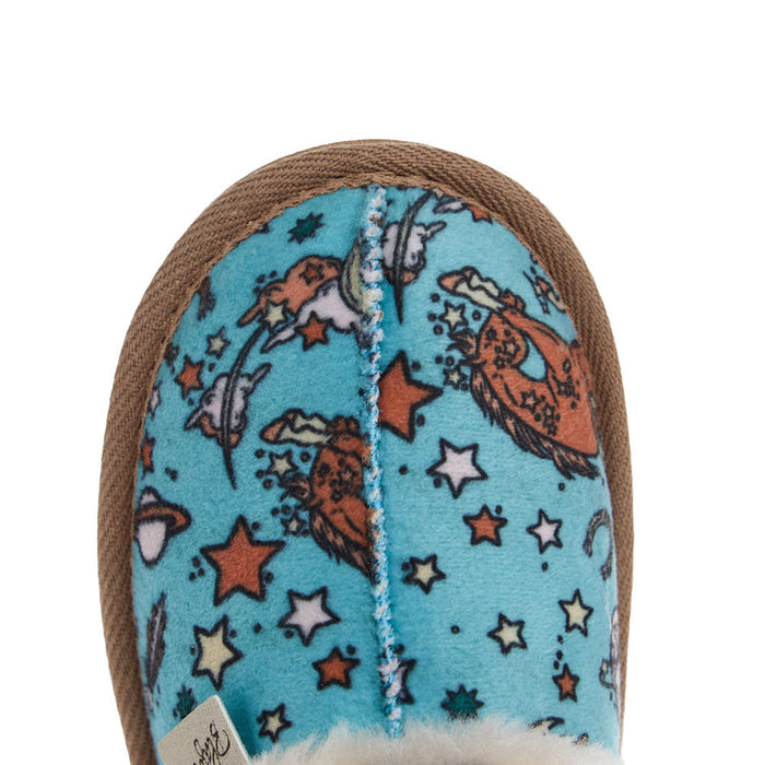 Blazin` Roxx Kid`s Kara Turquoise Western Print Slipper