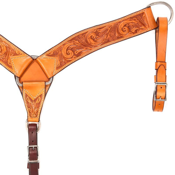 Running Floral Tooled Breast Collar