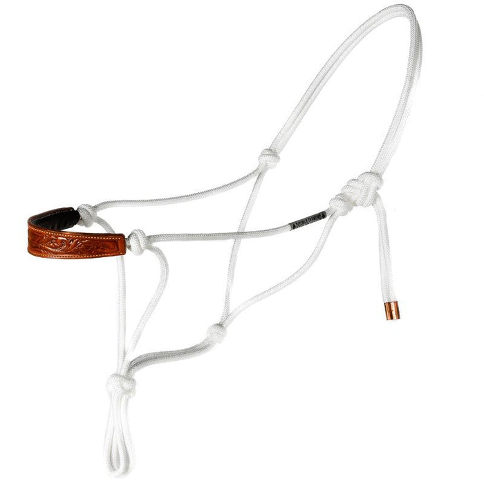 Poly Rope Halter with Leather Tooled Noseband