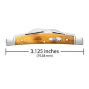 Case Smooth Antique Bone Small Congress (6468 SS) Fluted Bolsters