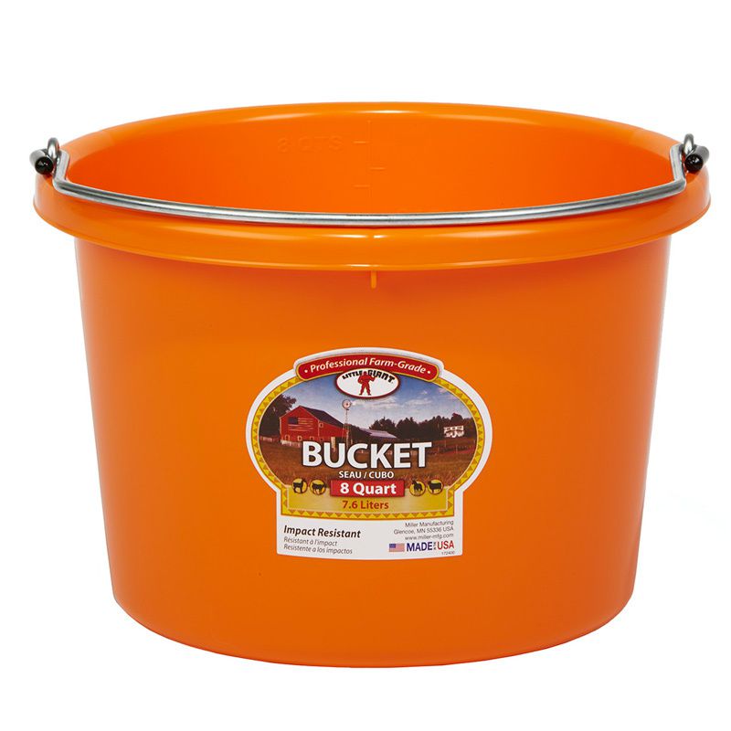 8 Quart Orange Plastic Bucket