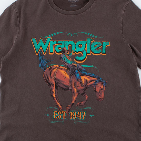 Wrangler Mens Black Coffee Graphic Logo Tee