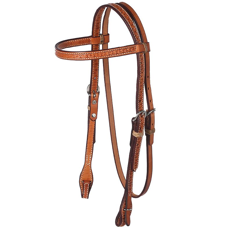 NRS Running W Oiled Browband Headstall with Quick Change Ends