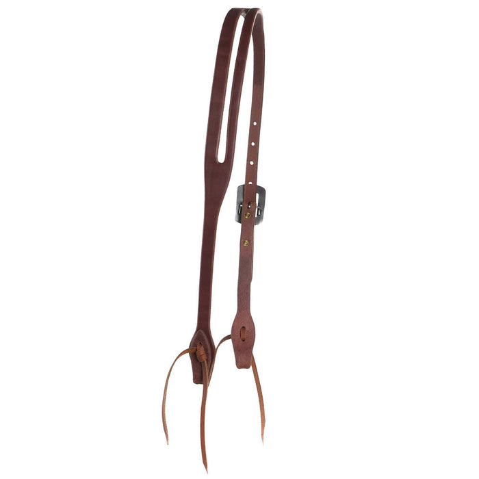 Cowperson Tack 5/8in Oiled Slot Ear Headstall with Floral Cart Buckle