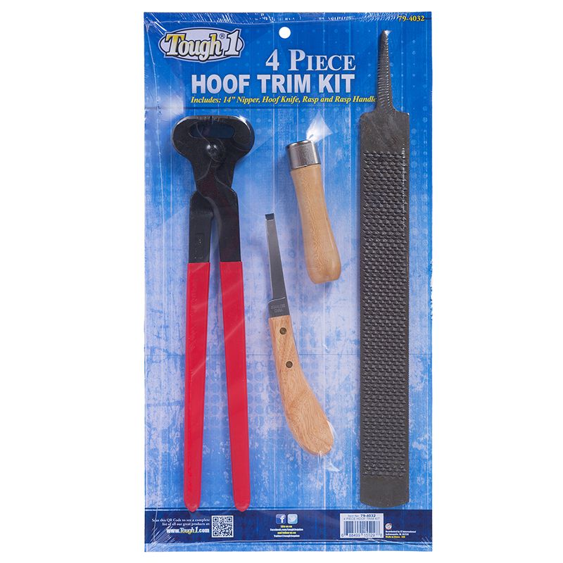 New! Tough1 4-Piece Hoof Trim Kit with Bag main image 1