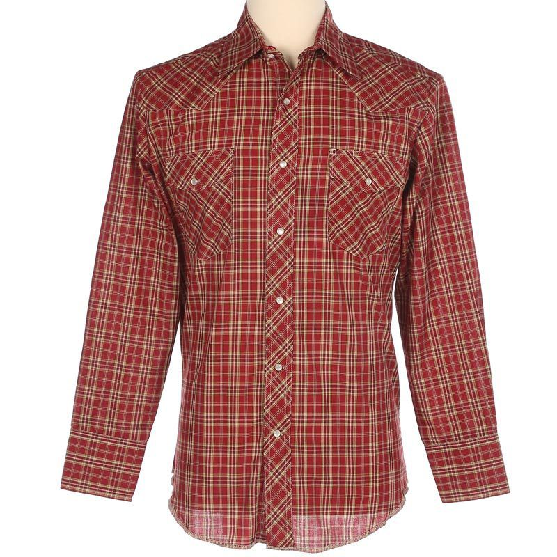 Mens Sport Western Plaid Snap