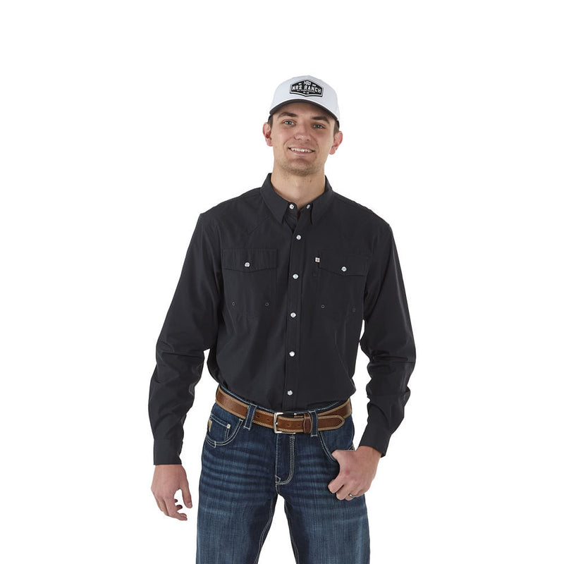 Sand Hill Ranch Men's Charcoal Grey Core Long Sleeve Snap Shirt