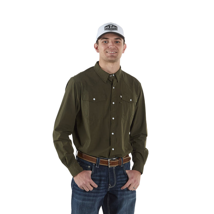 Sand Hill Ranch Men's Green Core Long Sleeve Snap Shirt