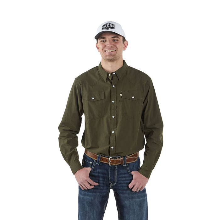 Sand Hill Ranch Men's Green Core Long Sleeve Snap Shirt