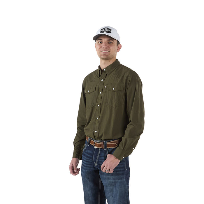Sand Hill Ranch Men's Green Core Long Sleeve Snap Shirt