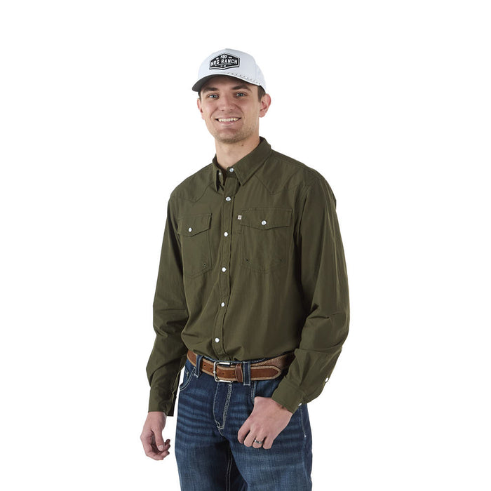 Sand Hill Ranch Men's Green Core Long Sleeve Snap Shirt