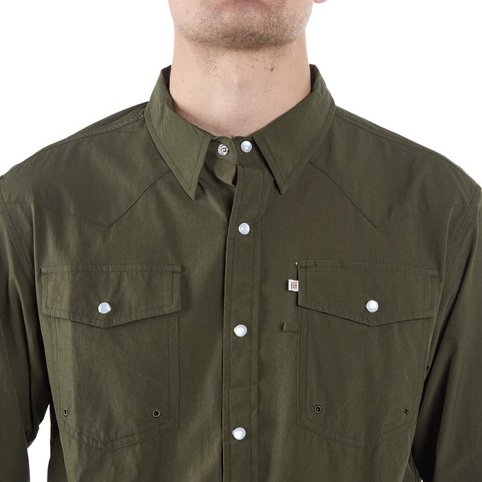 Sand Hill Ranch Men's Green Core Long Sleeve Snap Shirt