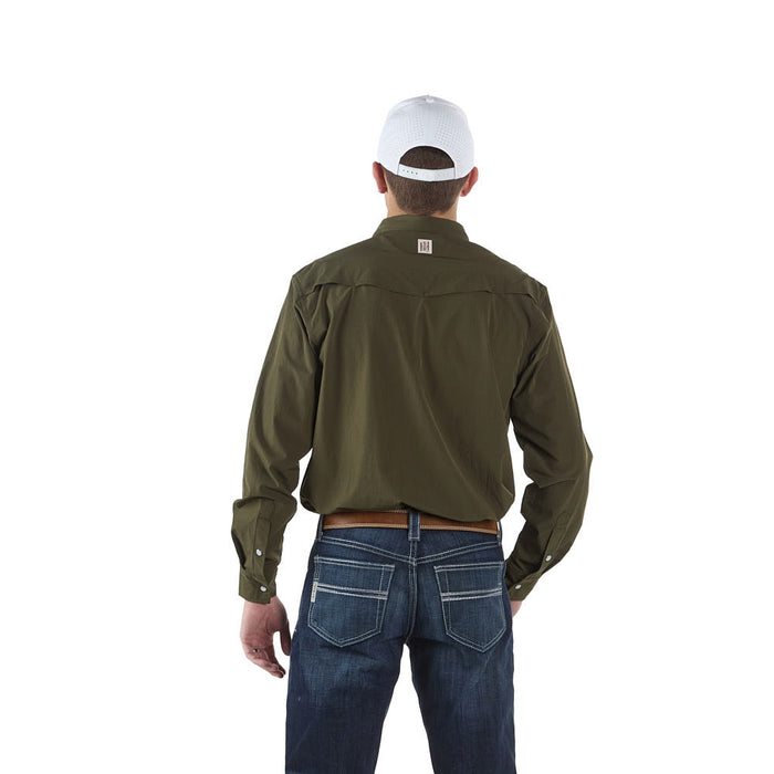 Sand Hill Ranch Men's Green Core Long Sleeve Snap Shirt