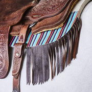 5 Star Equine Products Supplies Inc. 5 The Barrel Racer 7/8 Natural Felt Saddle Pad with Serape and Fringe