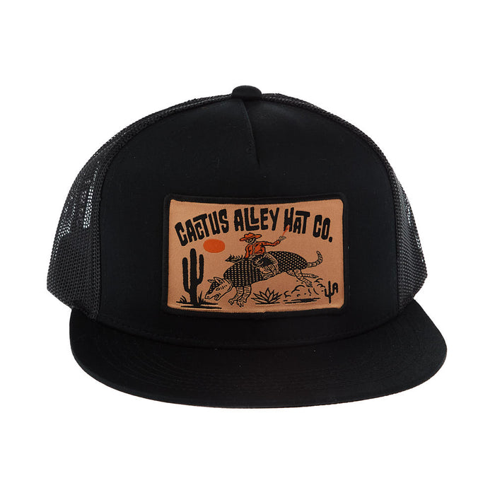Cactus Alley Hat Co Buckin Dillo Black Cap