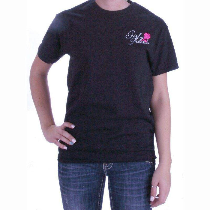 Girly Threads Women's Miracles Happen Black Tee