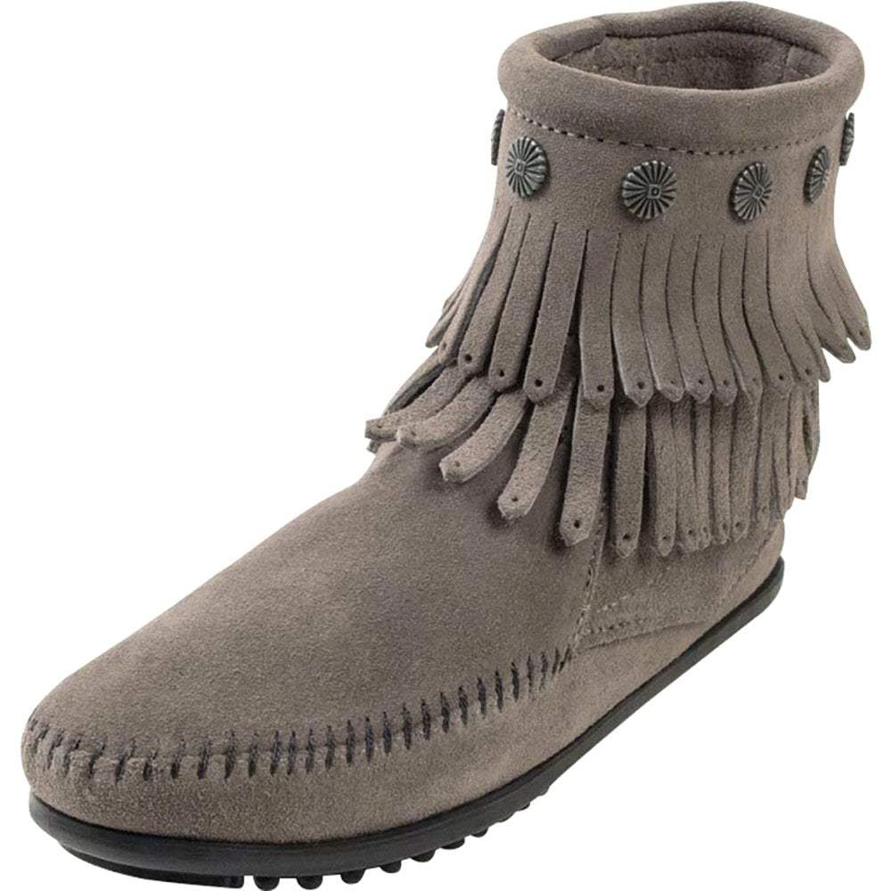 Grey minnetonka hot sale fringe boots