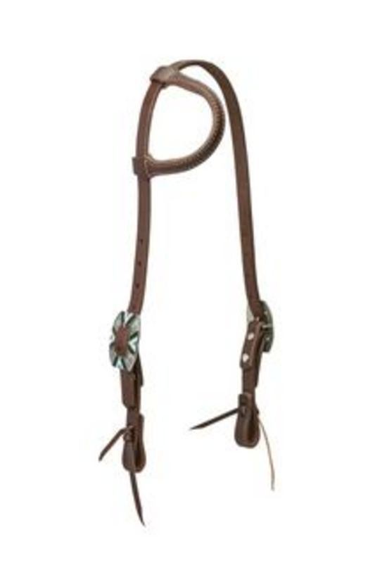 Single Ear Headstall w/Southwest Rope Edge Buckle