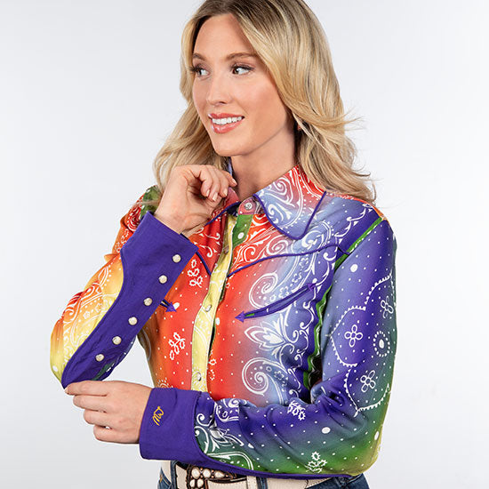 Wrangler Lainey Wilson Rainbow Bandana Top