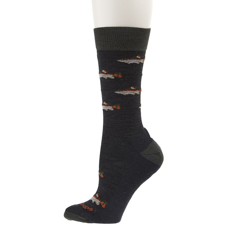 Darn Tough Men's Charcoal Spey Fly Lifestyle Crew Sock