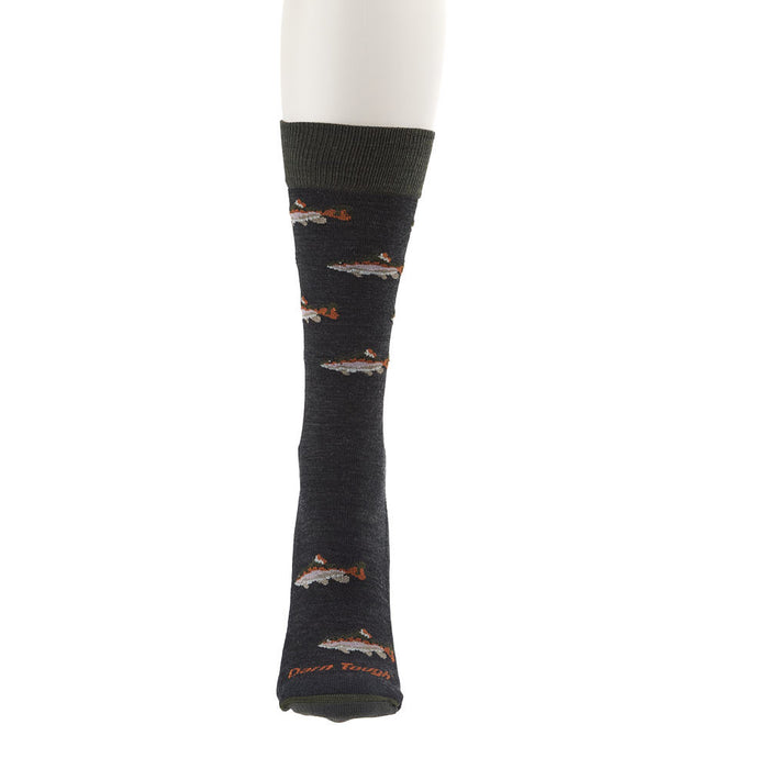 Darn Tough Men's Charcoal Spey Fly Lifestyle Crew Sock