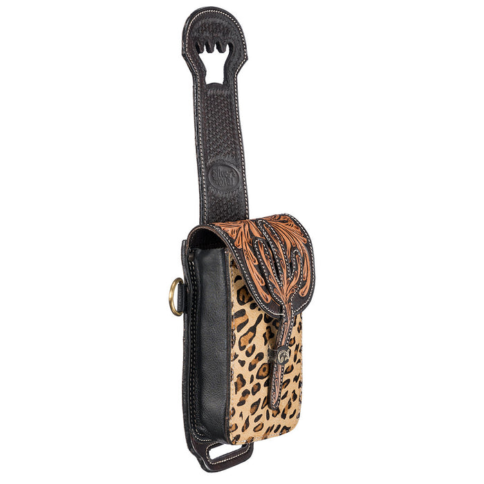Tough 1 Leopard Leather Rear Cinch Bag