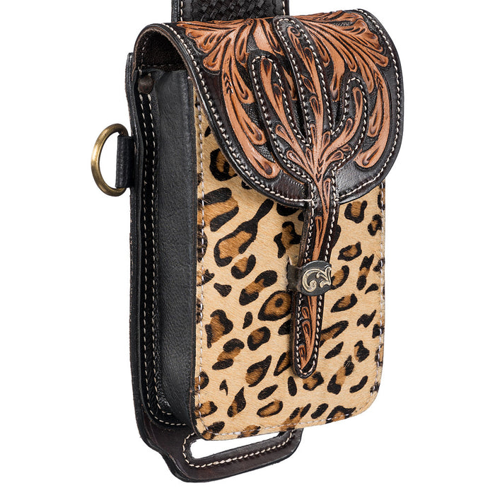 Tough 1 Leopard Leather Rear Cinch Bag