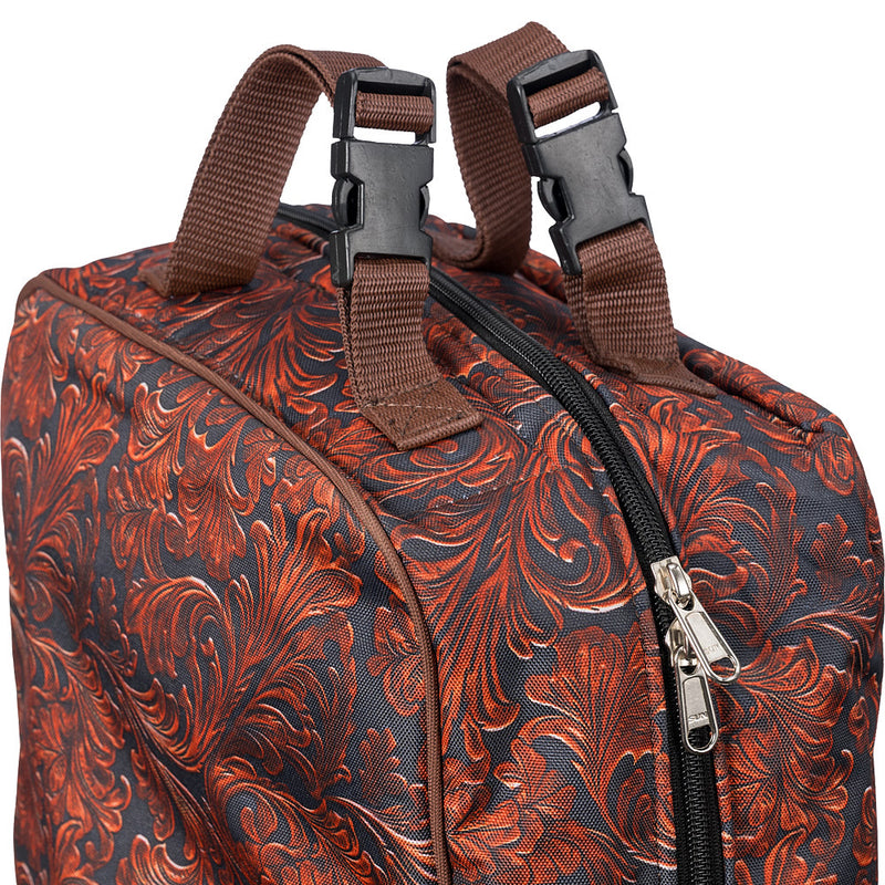 Tough 1 Tooled Leather Carved Double Sided Padded Halter Bag