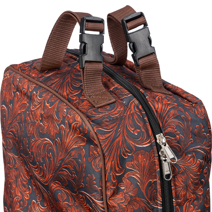 Tough 1 Tooled Leather Carved Double Sided Padded Halter Bag