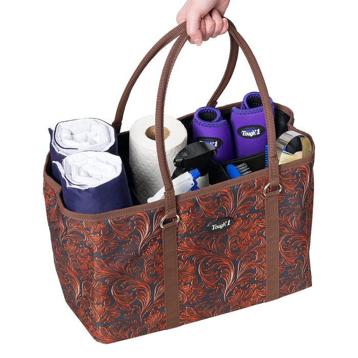 Tough 1 Tooled Leather Deluxe Collapsible Tote Bag