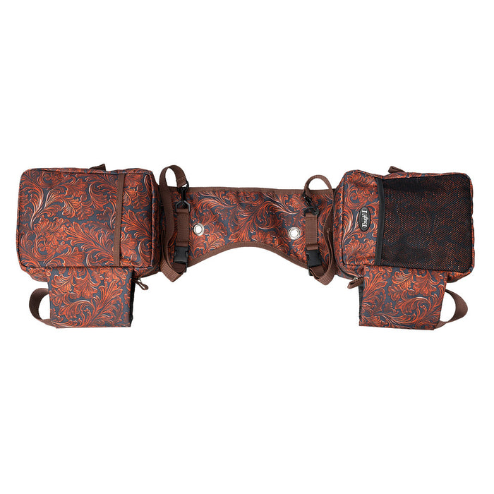 Tough 1 Tooled Leather Bottle Saddle Bag