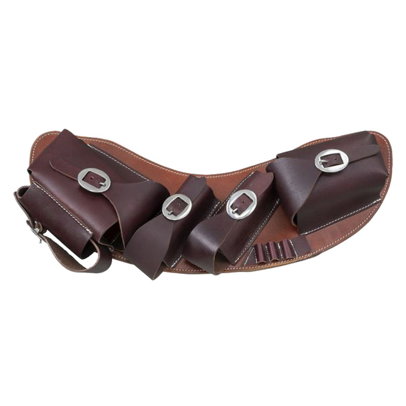 Tough 1 Silver Royal Leather Medicine Cantle Saddle Bag