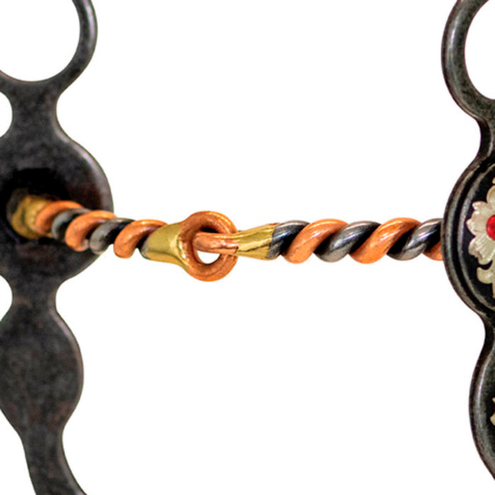 Cowboy Tack Southwest Copper Twisted Snaffle Floral