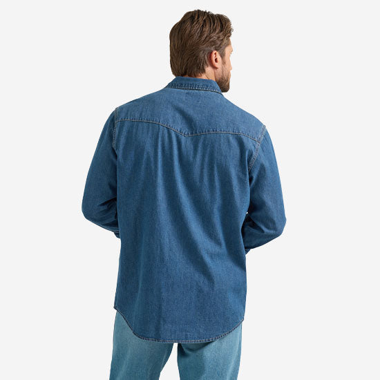 Wrangler Men's Dark Wash Denim Shirt