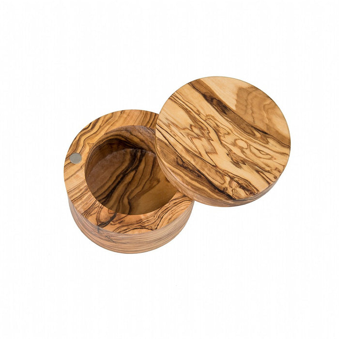 Lipper Martin And Associates Olive Wood Salt Box with Swivel Cover