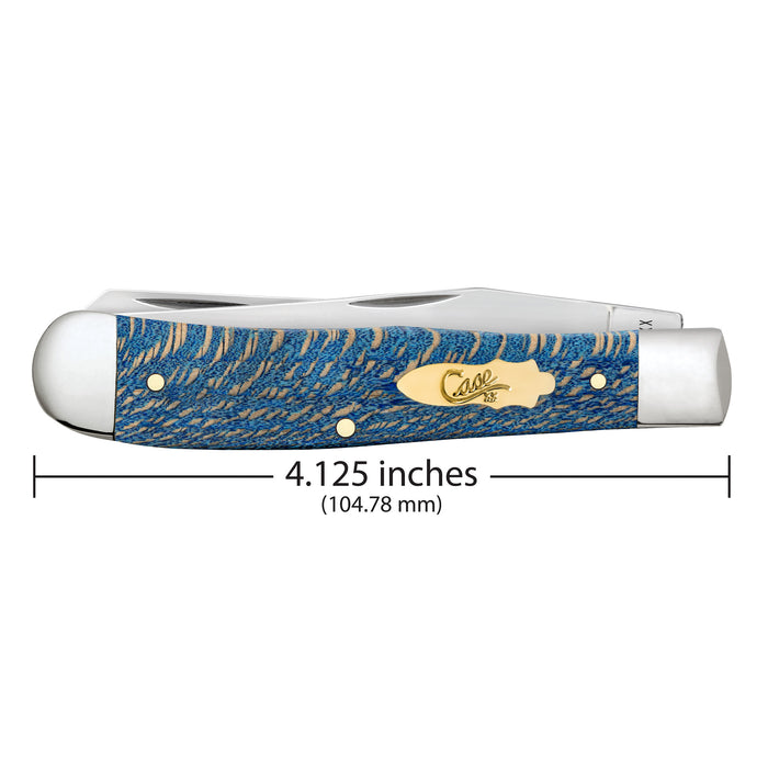 Case Knives Smooth Blue Sycamore Wood Trapper Knife