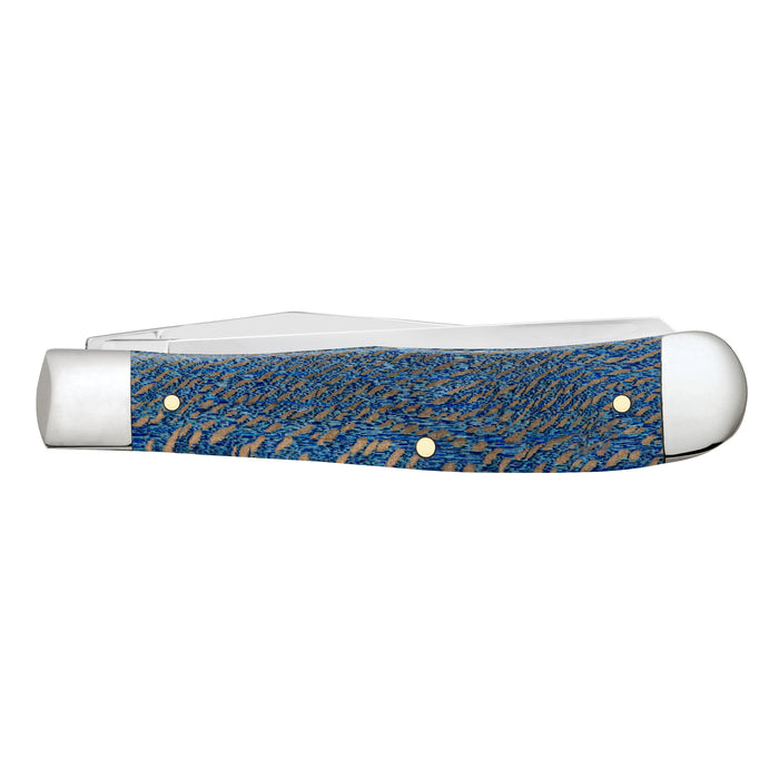 Case Knives Smooth Blue Sycamore Wood Trapper Knife