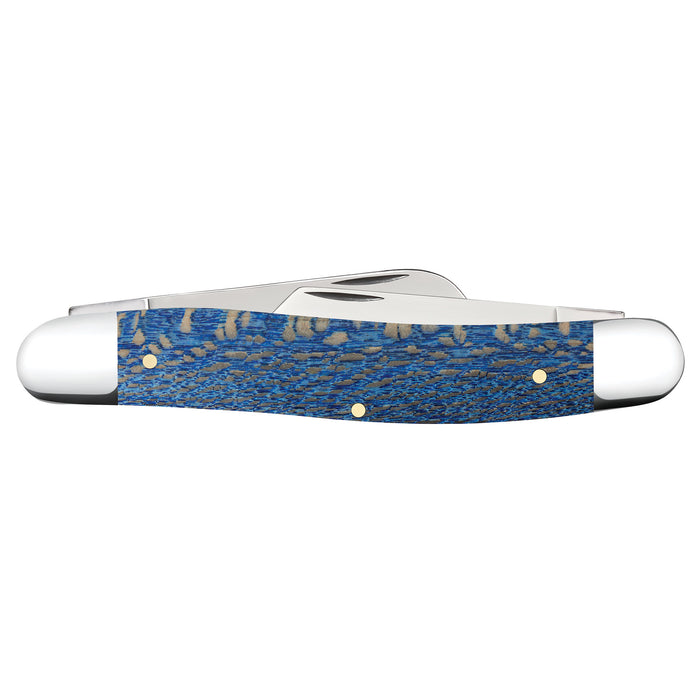 Case Knives Smooth Blue Sycamore Wood Stockman Knife