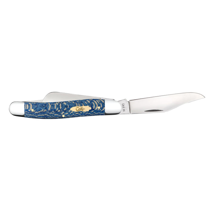 Case Knives Smooth Blue Sycamore Wood Stockman Knife