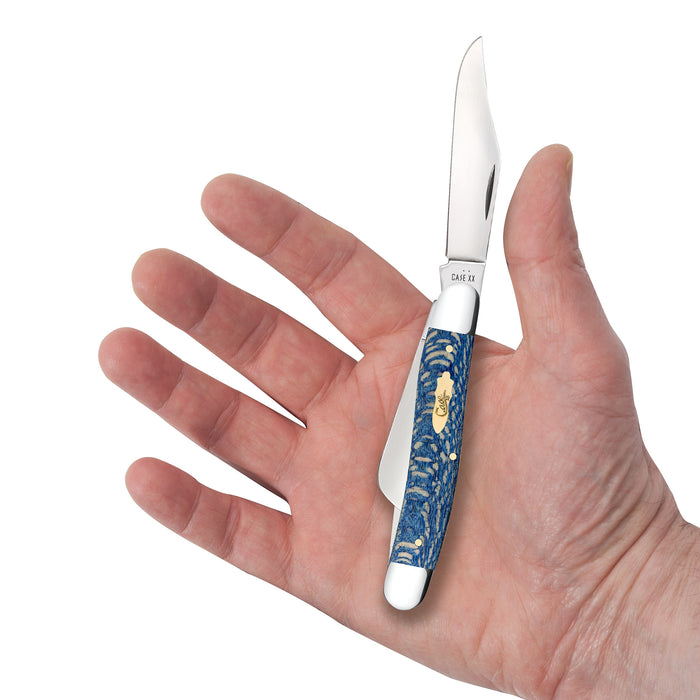 Case Knives Smooth Blue Sycamore Wood Stockman Knife