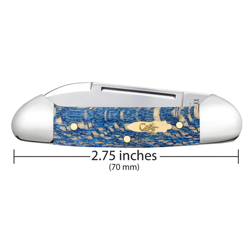 Case Knives Smooth Blue Sycamore Wood Baby Butterbean Knife