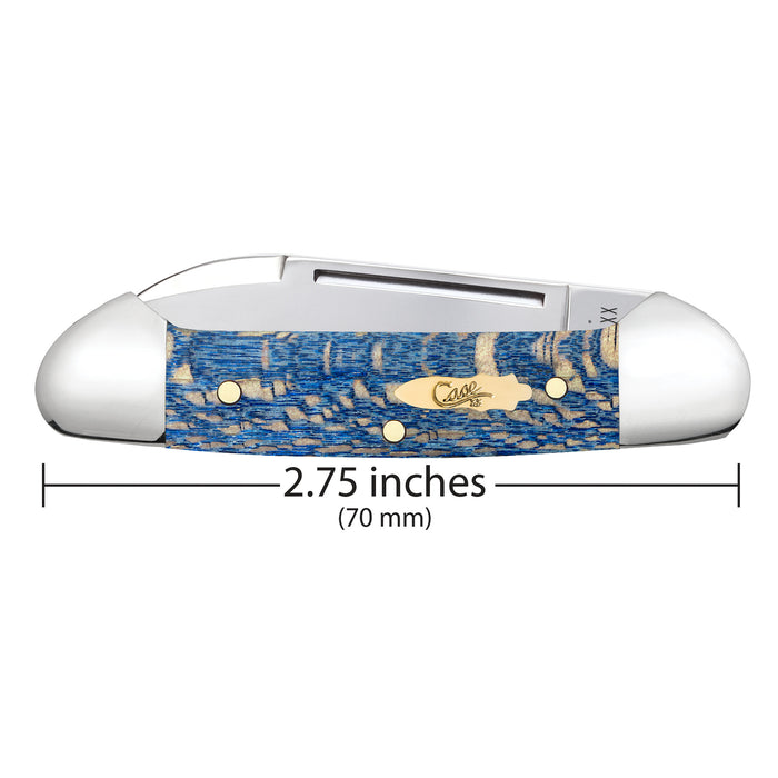 Case Knives Smooth Blue Sycamore Wood Baby Butterbean Knife