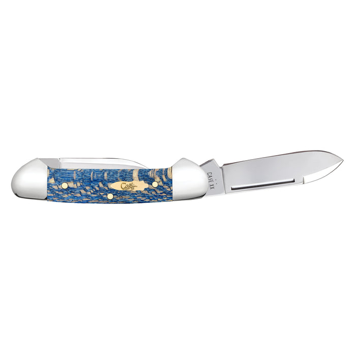 Case Knives Smooth Blue Sycamore Wood Baby Butterbean Knife