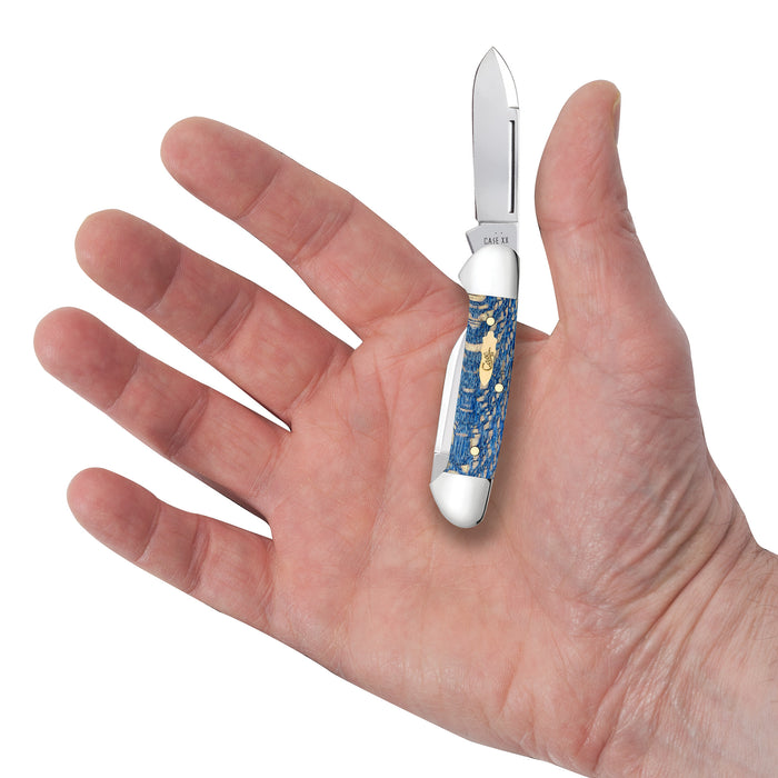 Case Knives Smooth Blue Sycamore Wood Baby Butterbean Knife
