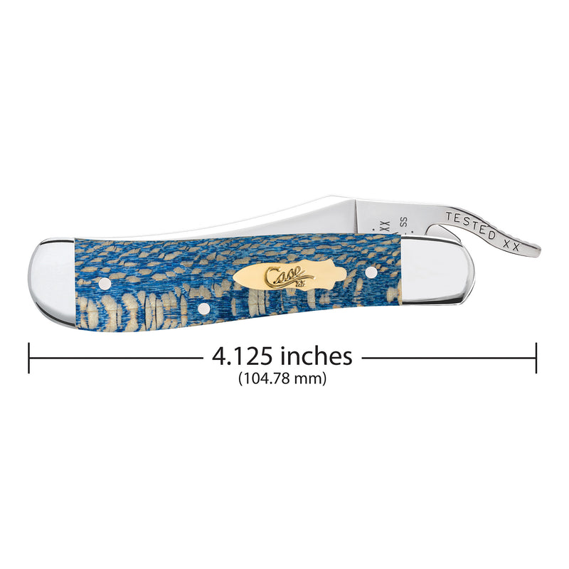 Case Knives Smooth Blue Sycamore Wood RussLock Knife