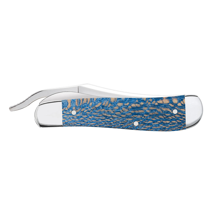 Case Knives Smooth Blue Sycamore Wood RussLock Knife