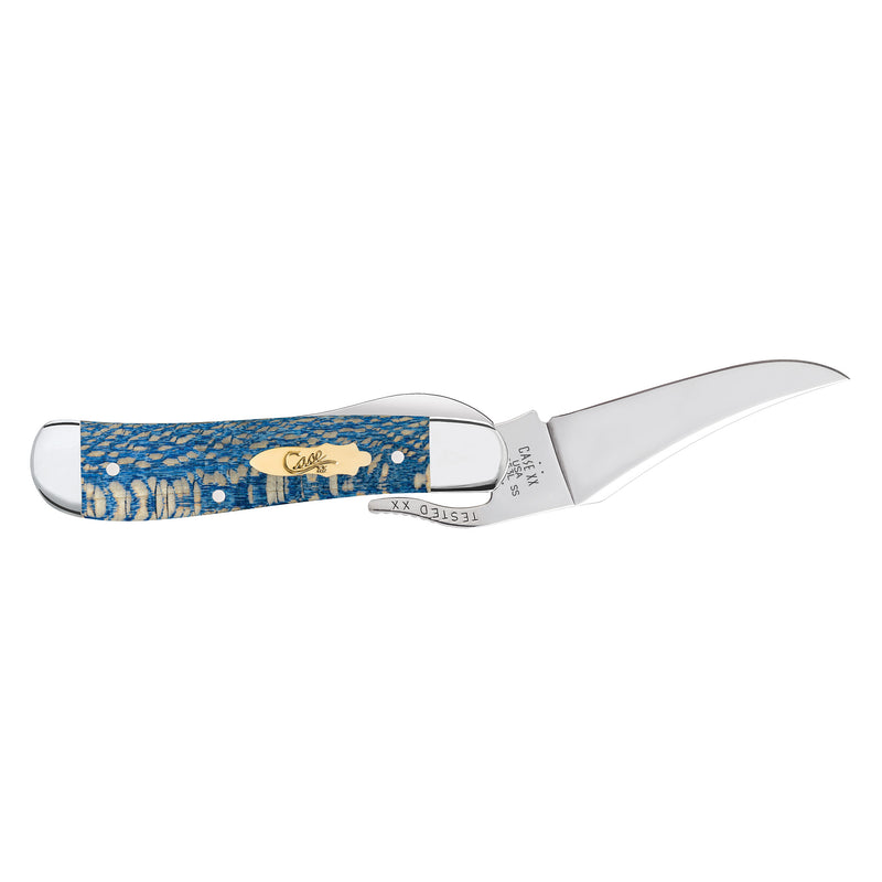 Case Knives Smooth Blue Sycamore Wood RussLock Knife