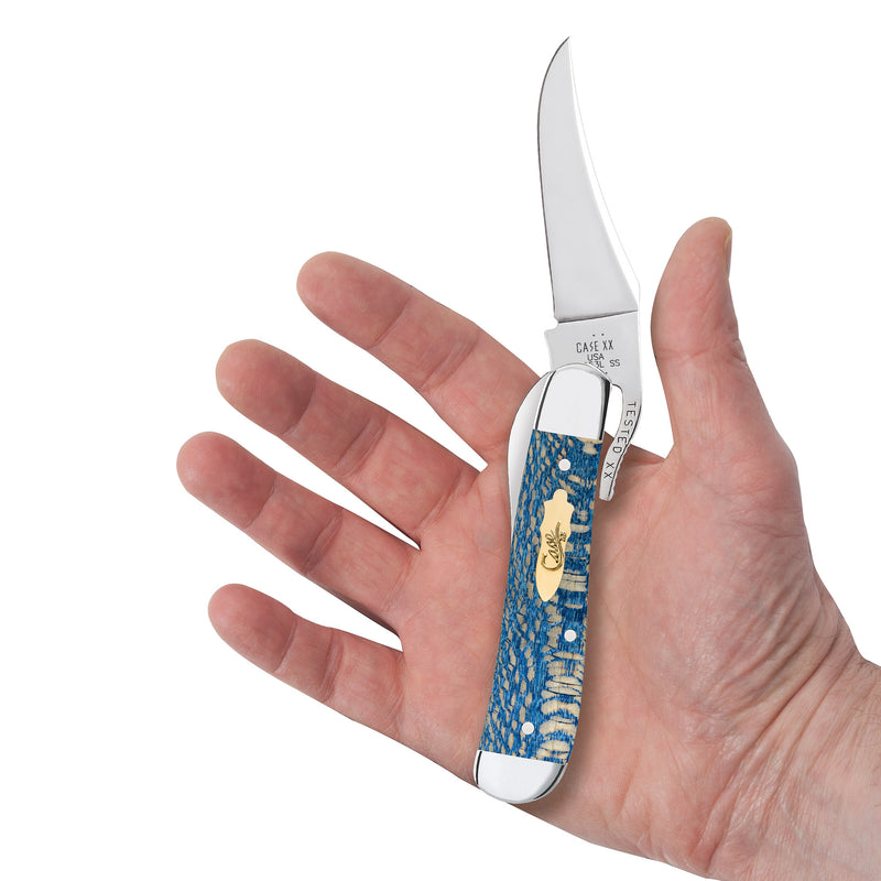 Case Knives Smooth Blue Sycamore Wood RussLock Knife